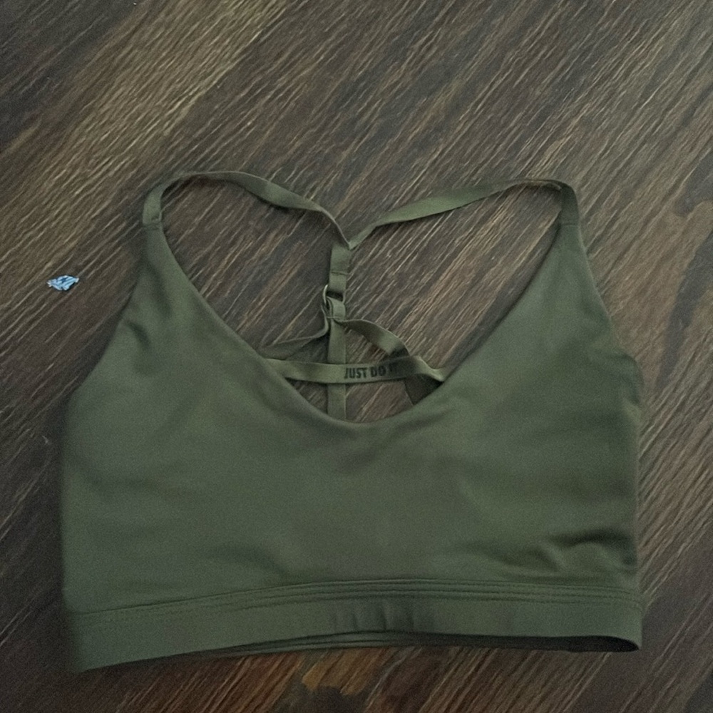 nike JUST DO IT olive sports bra